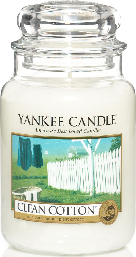 Yankee Candle Свеча ароматическая "Чистый хлопок / Clean Cotton 623гр.", 16.8 см  #1
