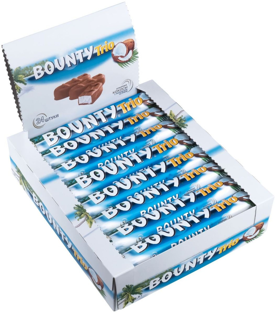 Шоколадный батончик Bounty Trio , 24 шт по 82,5 г #1