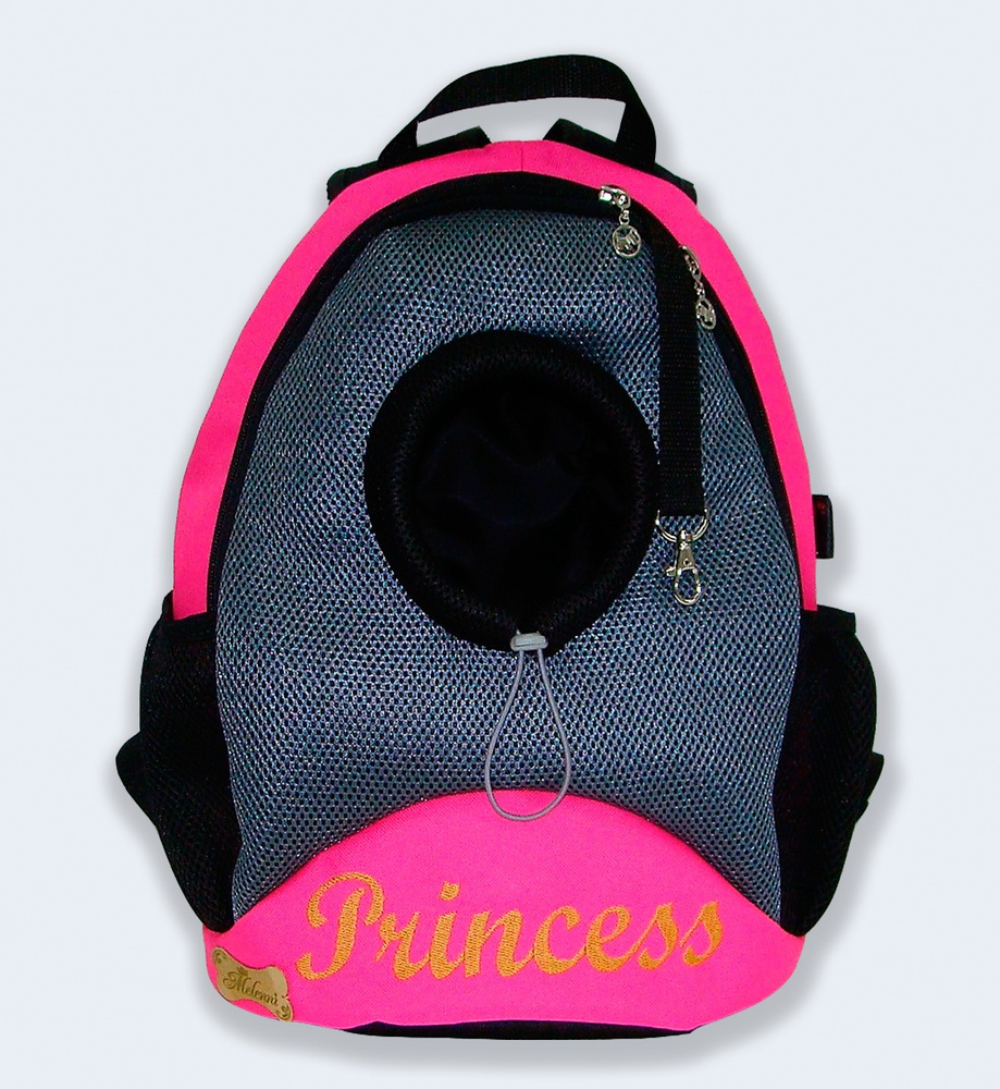 Рюкзак для животных Melenni Стандарт Princess S розовый/серая сетка  #1