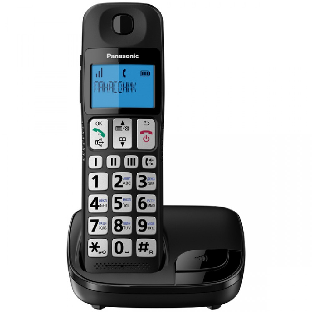 Радиотелефон DECT PANASONIC KX-TGE110RUB,чёрный