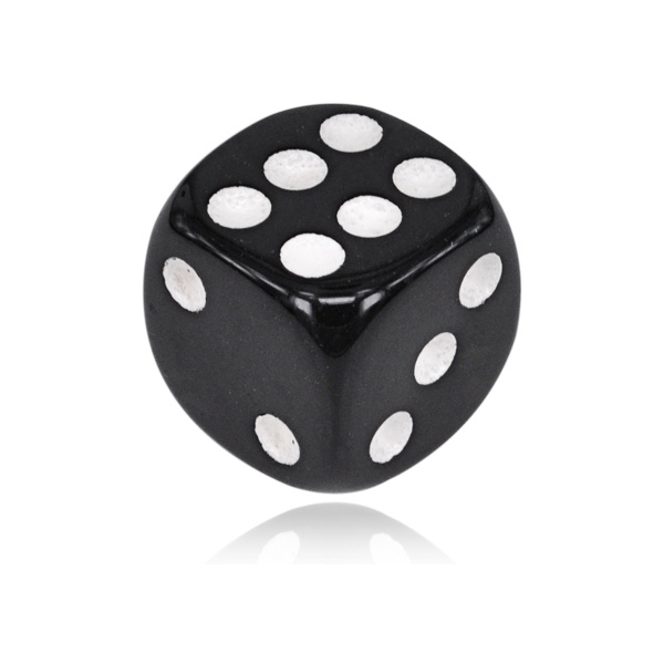 Игральный 6-гранный кубик, 13х13х13мм, цвет чёрно-белый #1
