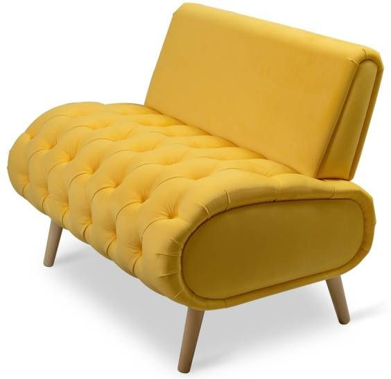 Прямой диван, механизм Нераскладной, 100х60х78 см,желтый #1
