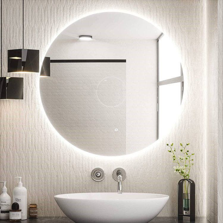 Зеркало круглое D70 для ванной с тёплой LED-подсветкой без кнопки от выключателя  #1