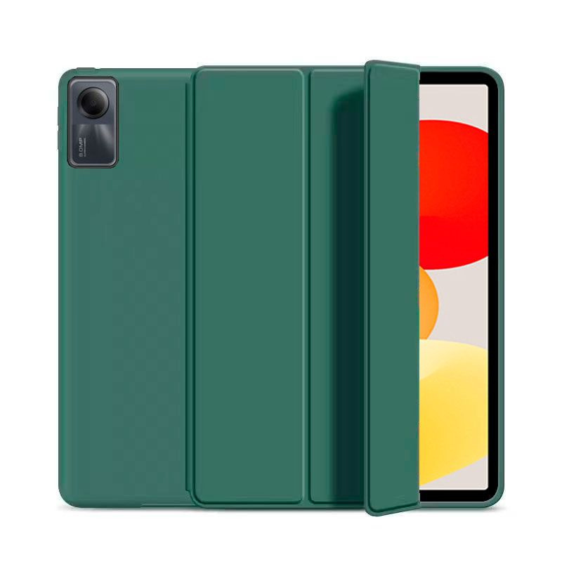 Чехол для планшета Redmi Pad SE (11 дюймов), из мягкого силикона, трансформируется в подставку (темно-зеленый) #1