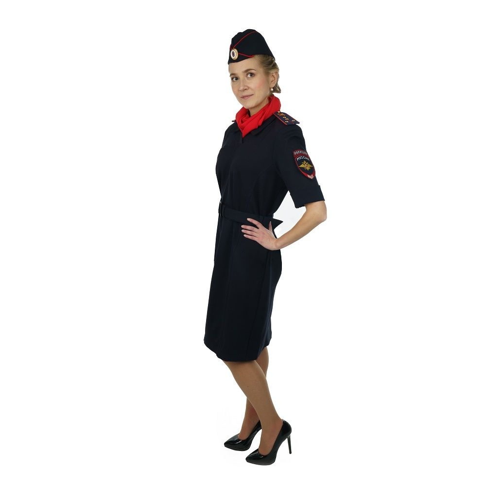 Платье летнее (женская форма) Полиции МВД (ОВД) уставное для сотрудниц Министерства Внутренних Дел. Короткие #1