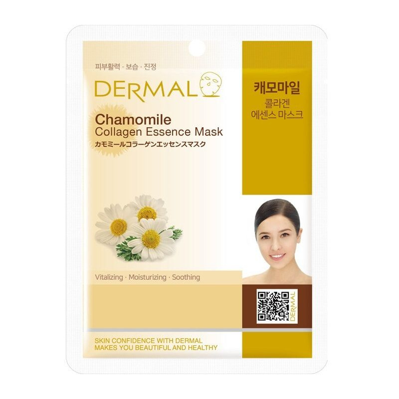 Dermal "Chamomile Collagen Essence Mask" Косметическая маска с коллагеном и экстрактом ромашки, 23 г #1