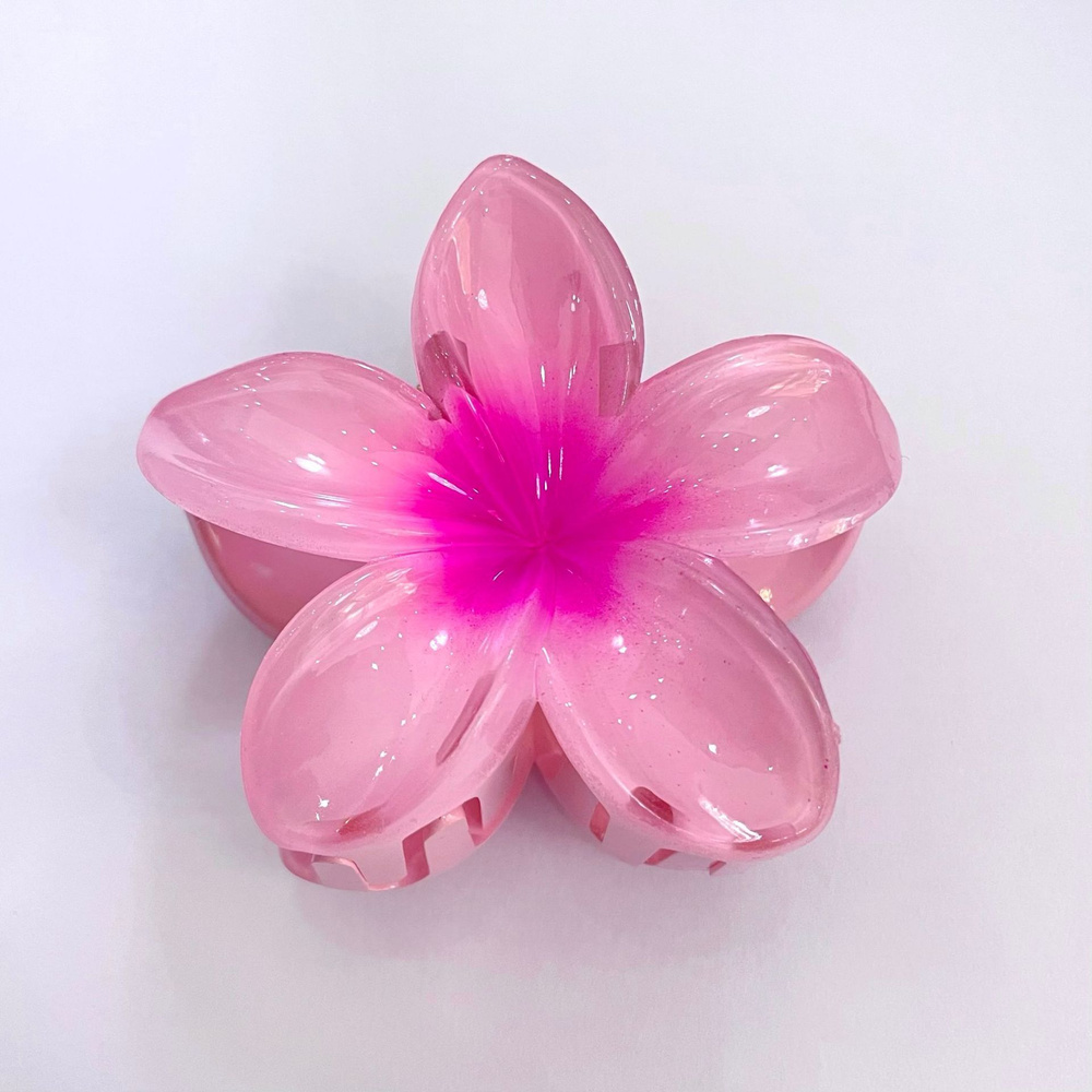 Розовая заколка-краб для волос цветок / Заколка цветок / Крабик цветок  #1
