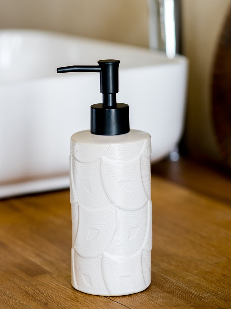 Диспенсер для жидкого мыла керамический ND Play "Petal" / Дозатор для моющего средства для ванной и кухни #1