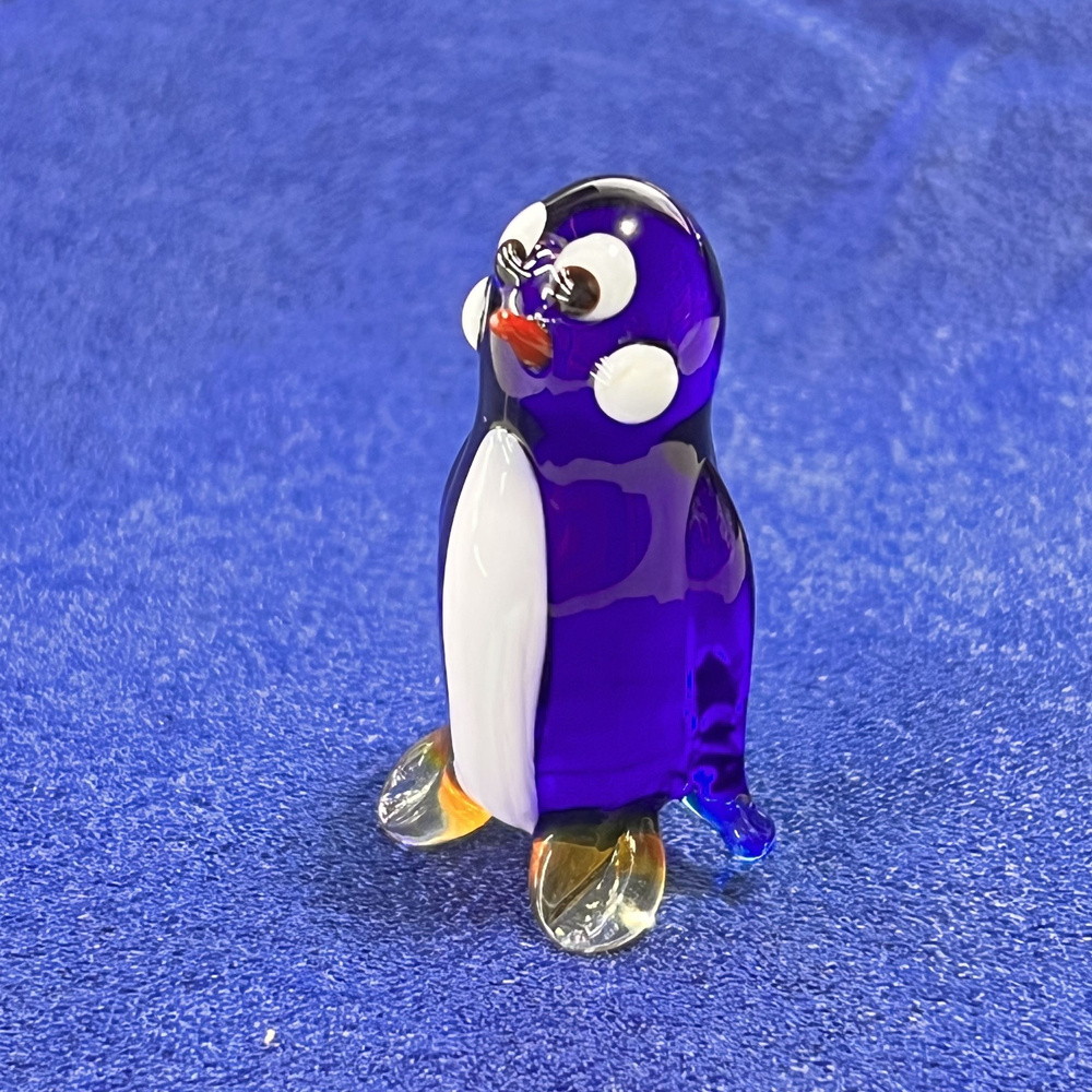 Фигурка стеклянная "Пингвин" Синий #1