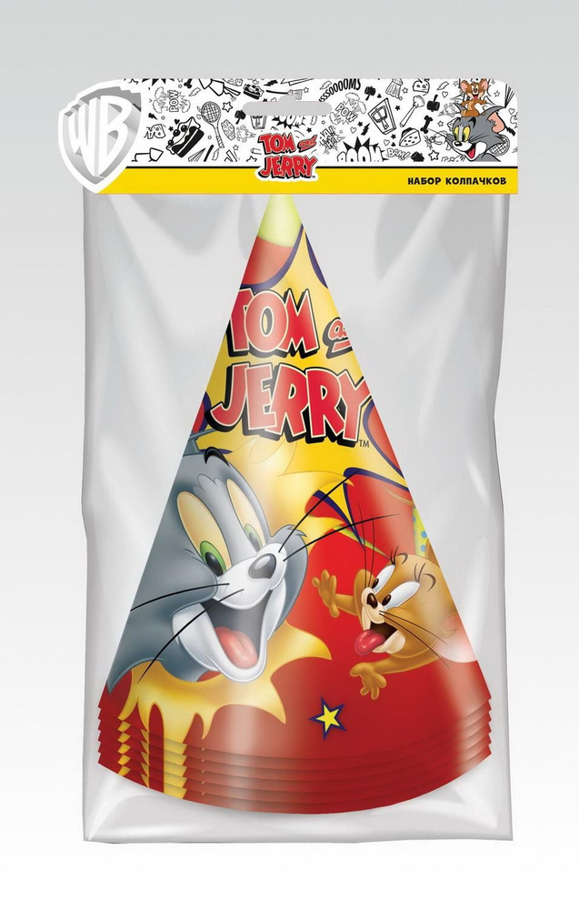 Набор бумажных колпаков ND Play Tom&Jerry для праздника 6 штук #1