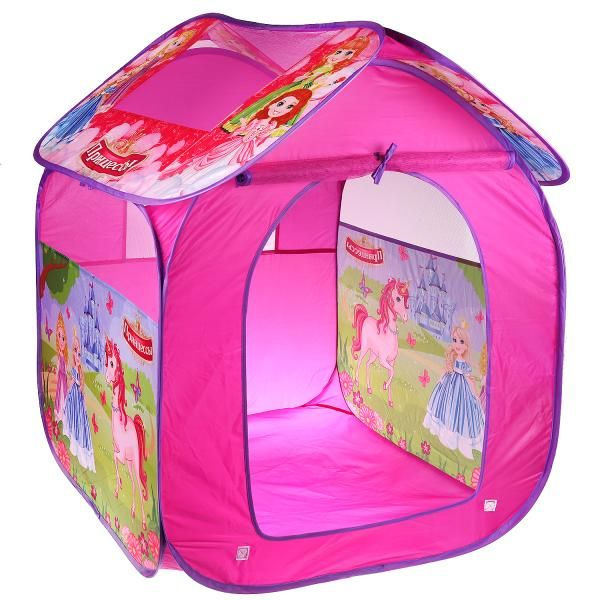 Палатка детская игровая в сумке Принцессы Играем вместе 83х80х105 см / домик для детей  #1