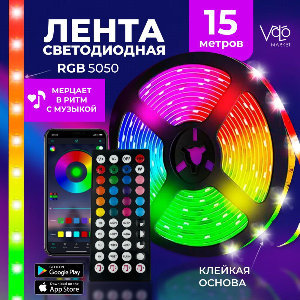 Светодиодная лента TreBox, 12В, IP20, 31 LED/m Светодиодные лента  bluetooth. - купить по выгодной цене в интернет-магазине OZON (1394575544)