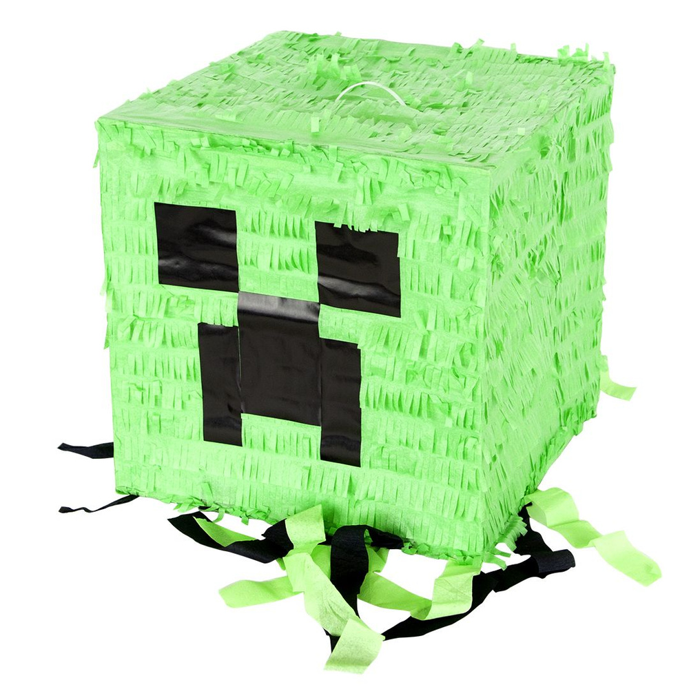 Пиньята Пиксельный монстр, Зеленый, 28*28*28 см, 1 шт. в упак.  #1