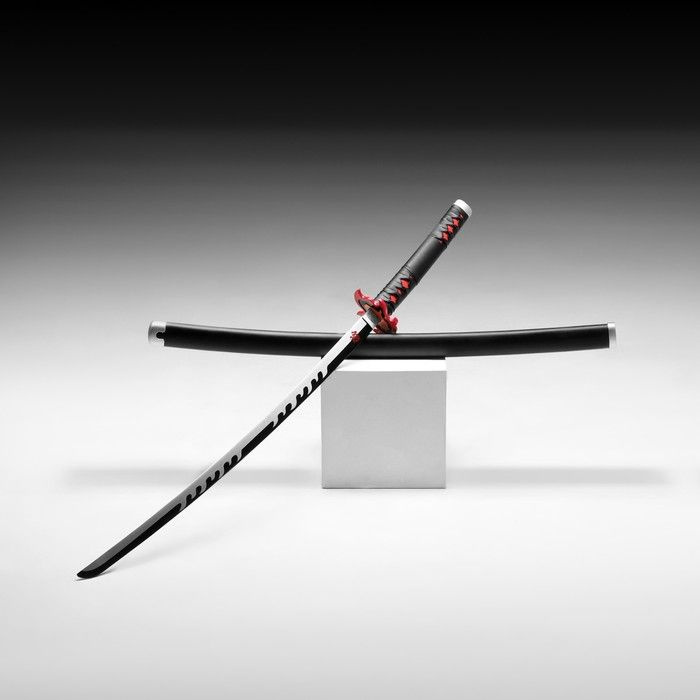 Сувенирное оружие "Катана Кеджу" 100 см, клинок 65 см, чёрная, огненная гарда  #1
