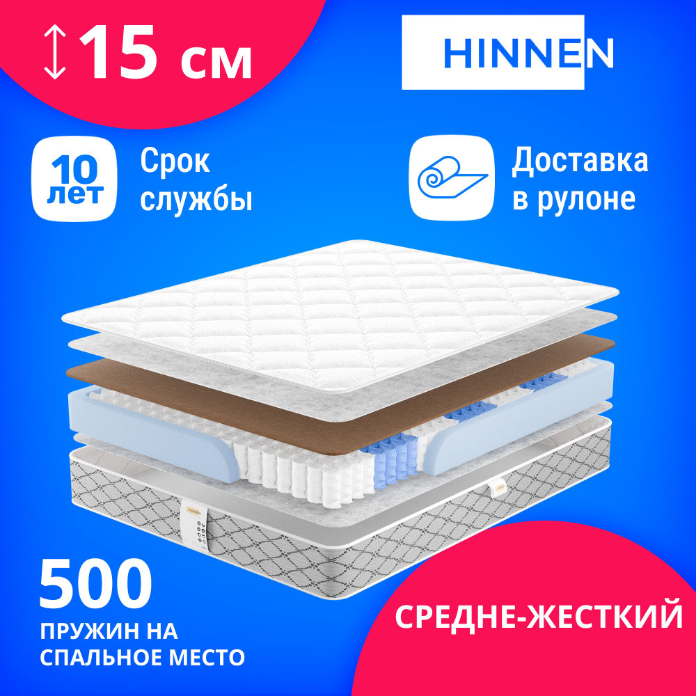 Матрас Hinnen Simple Cocos, Независимые пружины, 110х190 см #1