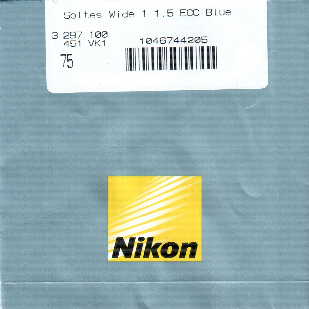 Правая +1.50 офисная линза для очков 1.50 Nikon Soltes Wide ECC Blue с защитой от синего спектра диаметр #1