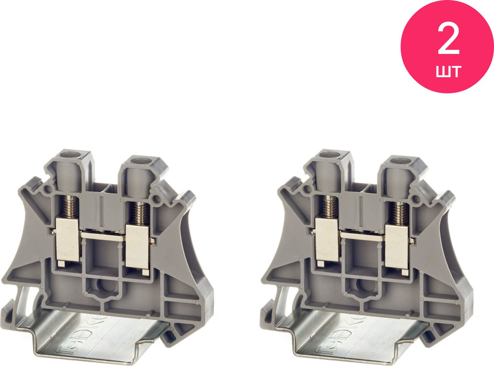 Клемма для проводов DKC / ДКС проходная 2 точки подключения, серая ...