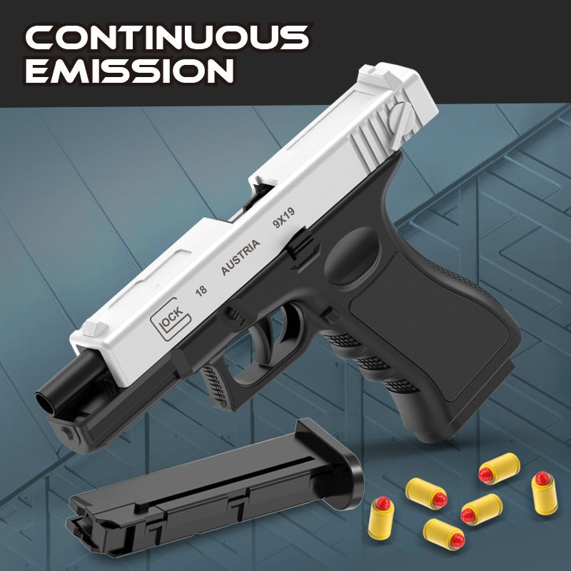 Новый автоматический игрушечный пистолет Black Glock с брошенной ...