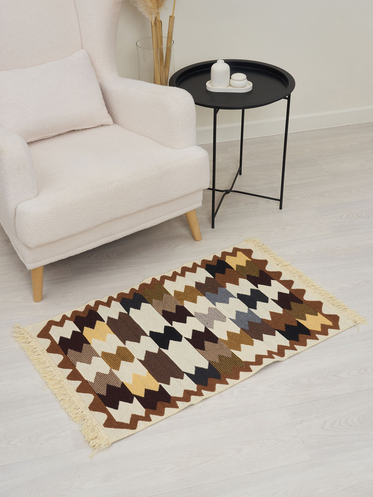 Коврик Kilim GOLD 60x120 коричневый-бежевый, Турция #1