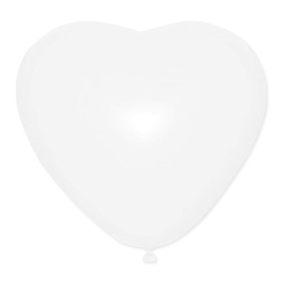 Воздушные шар 15"/38см Сердце Пастель WHITE 25шт #1