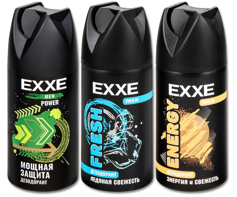 Дезодорант мужской спрей EXXE MEN Power, Fresh и Energy, 150 мл, 3 шт. #1