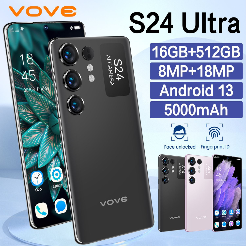 vove Смартфон S24UItra-1 EU 12/256 ГБ, черный #1