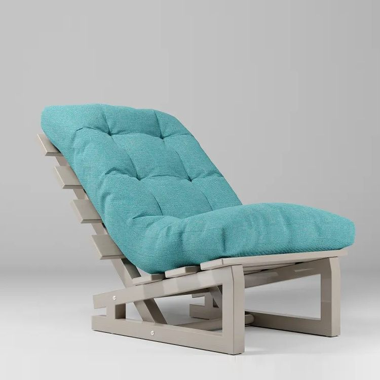 Кресло лежак Савушка капучино с бирюзовой подушкой деревянное  #1