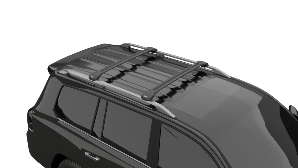 Багажник на рейлинги для Daewoo Matiz хэтчбек (2001-2005) LUX CONDOR, с замком, черный, арт.606961+607081 #1