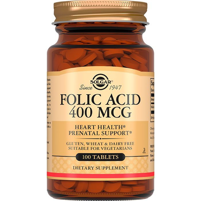 Solgar, Folic Acid "Фолиевая кислота", 400 мкг, 100 таблеток #1