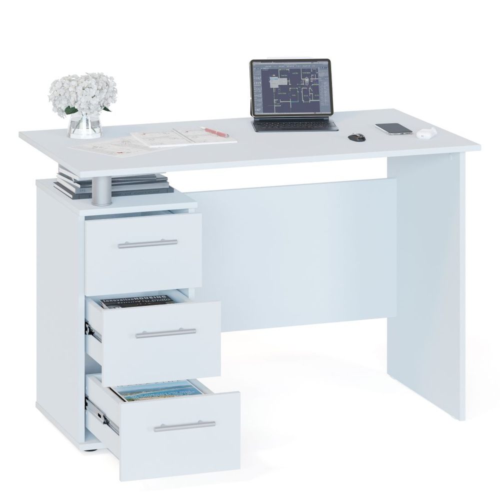 Мебельная Фабрика Сокол Письменный стол компьютерный стол со встроенной тумбой, 110х60х74 см  #1