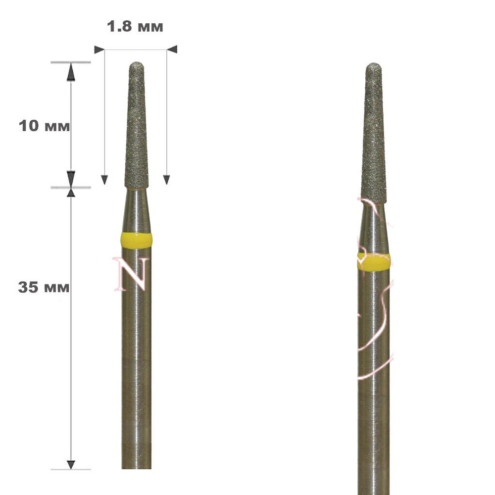 20 шт. 1,8 мм Фреза алмазная Цилиндрическая усеченный конус,желтая НПООО СИСТЕМА  #1