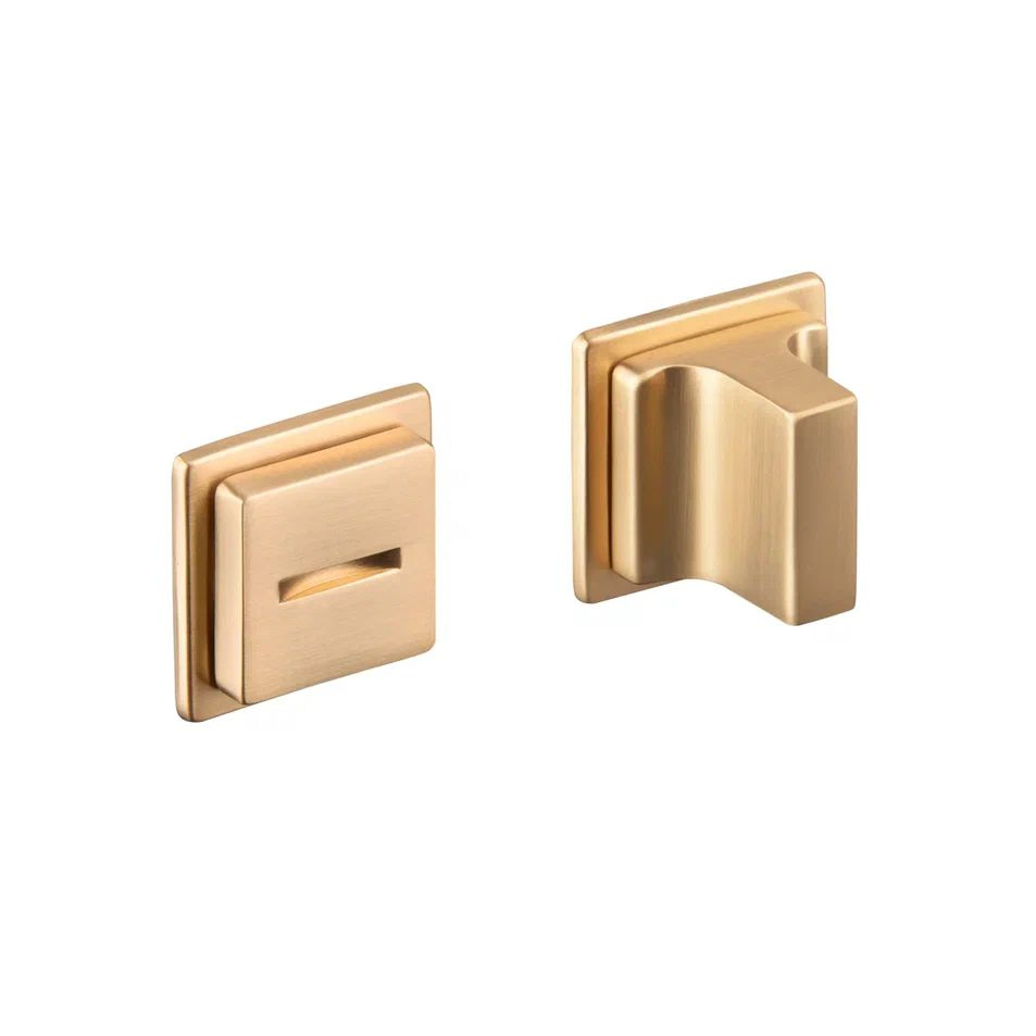 Завертка дверная сантехническая SMART FIX WC-45 W.GOLD (валлийское золото) на квадратном основании поворотная #1