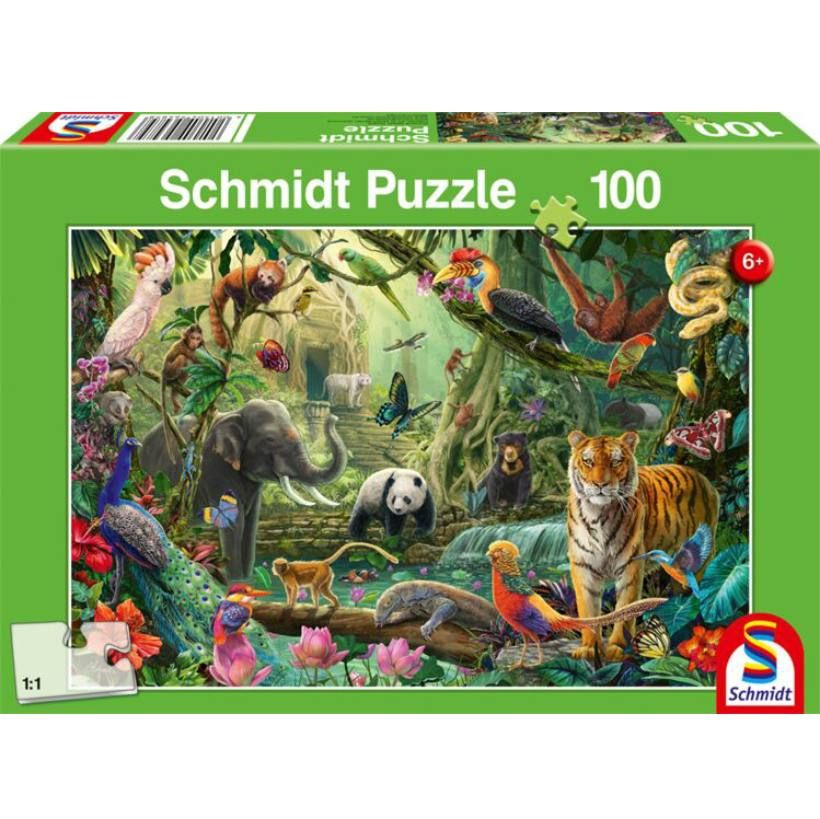 Пазл детский Schmidt 100 деталей, элементов: Обитатели джунглей  #1