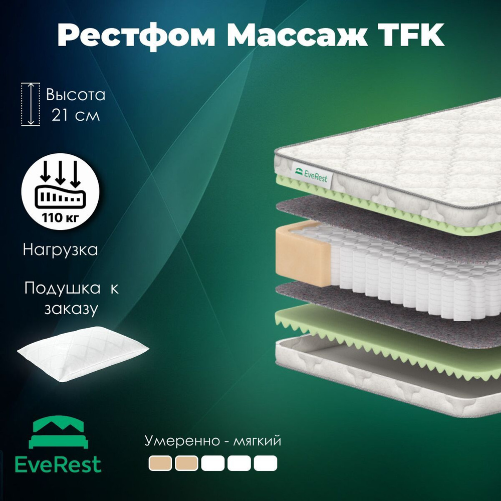 Everest Матрас Рестфом Массаж TFK, Независимые пружины, 175х210 см  #1