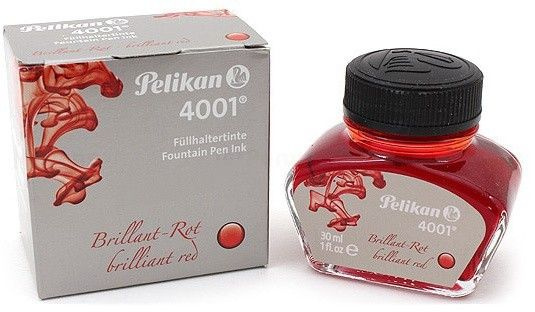 Чернила Pelikan во флаконе 30 мл. красные Brilliant Red 4001 Fountain pen Ink  #1
