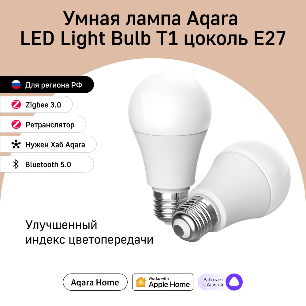 Умная лампочка Aqara T1 LEDLBT1-L01, умный дом, белый