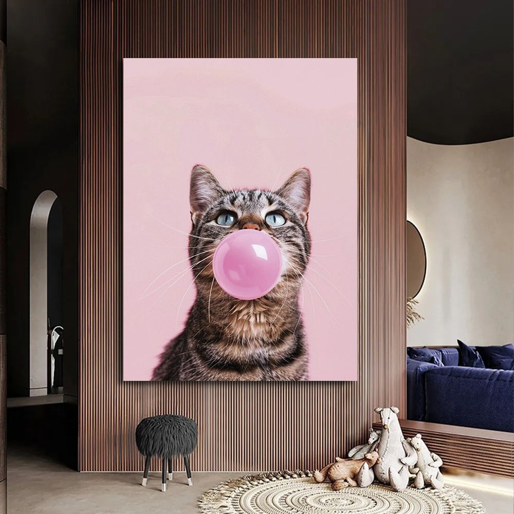Картина кот с жвачкой, 30х40см #1