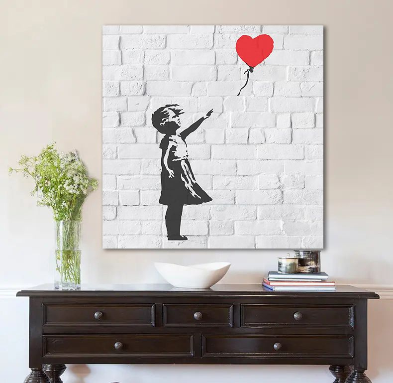 Картина Бэнкси, Banksy, уличное граффити, 70х70 см. #1