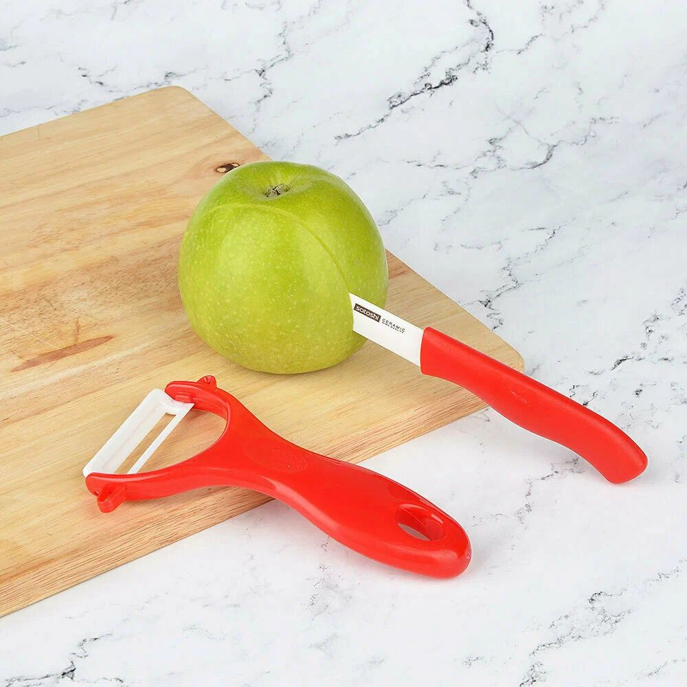 Кухонный набор керамический нож и овощечистка. #1