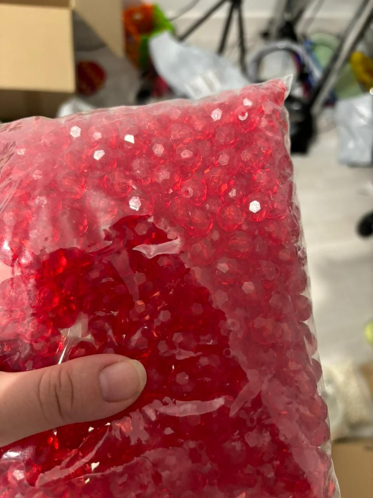 Набор для плетения сумки из бусин красного цвета 12 мм без упаковки  #1