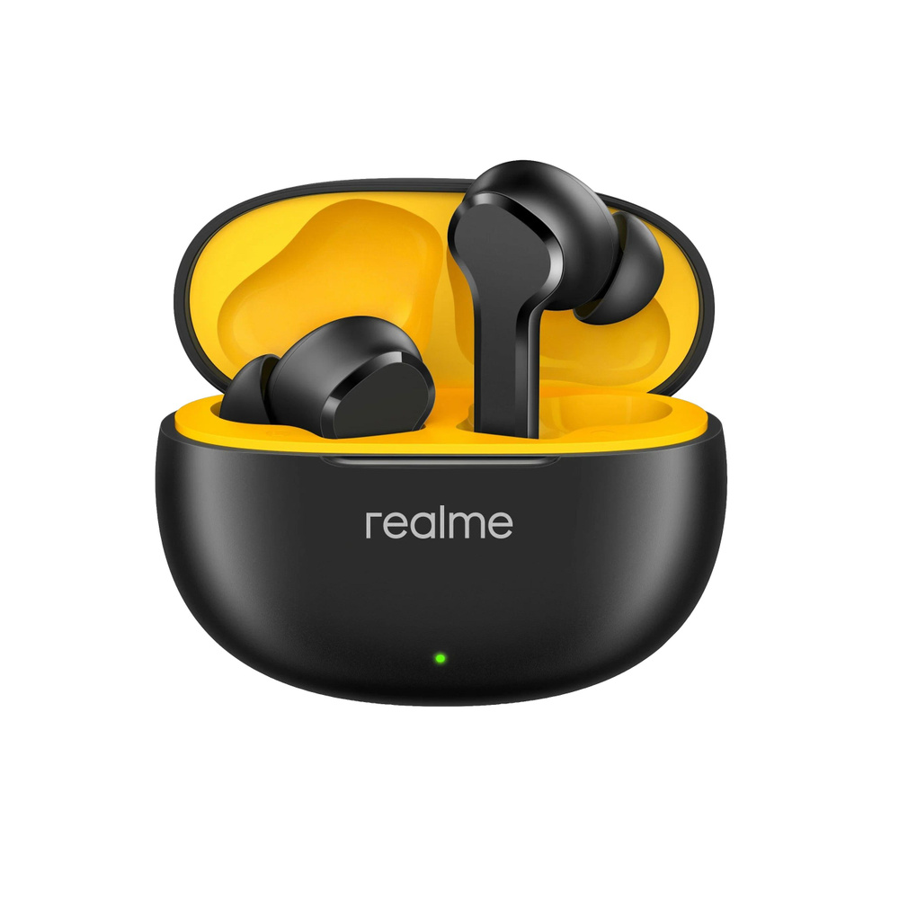 realme Наушники беспроводные с микрофоном Realme Buds T100, Bluetooth, черный, желтый  #1