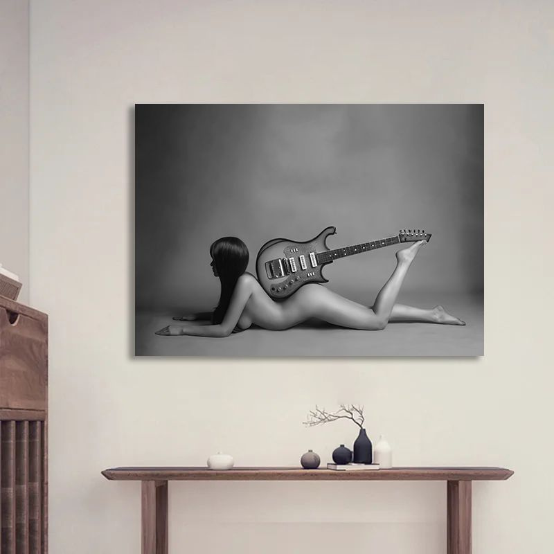 Картина девушка, эротика, девушка с гитарой, 40х60 см. #1