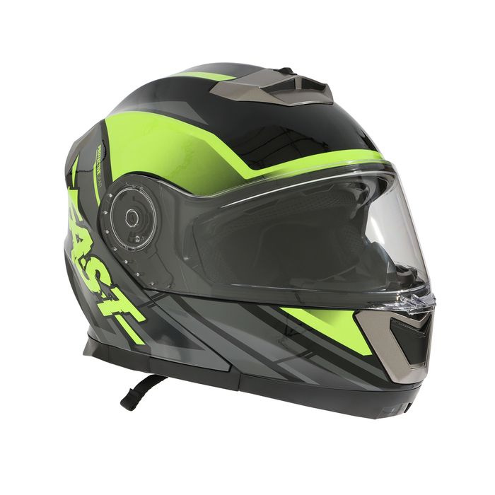 Шлем модуляр с двумя визорами, размер XL, модель - BLD-160E, черно-желтый  #1