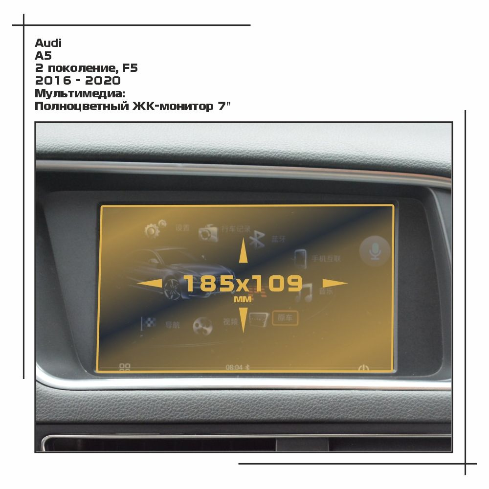 Пленка статическая EXTRASHIELD для Audi A5 - Мультимедиа - глянцевая - GP-AU-A5-01  #1