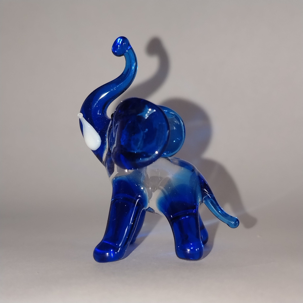 Фигурка стеклянная "Слон" Прозрачно-синий #1