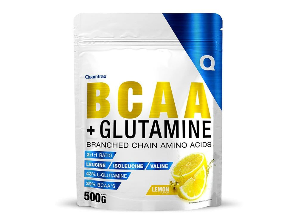 BCAA спорт питание порошок 500 гр (100 порций), Quamtrax Аминокислоты BCAA 2:1:1 + глютамин для роста #1