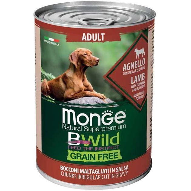 Monge Dog BWild Adult влажный корм для взрослых собак, ягненок, тыква и кабачок в соусе (24шт в уп) 400 #1