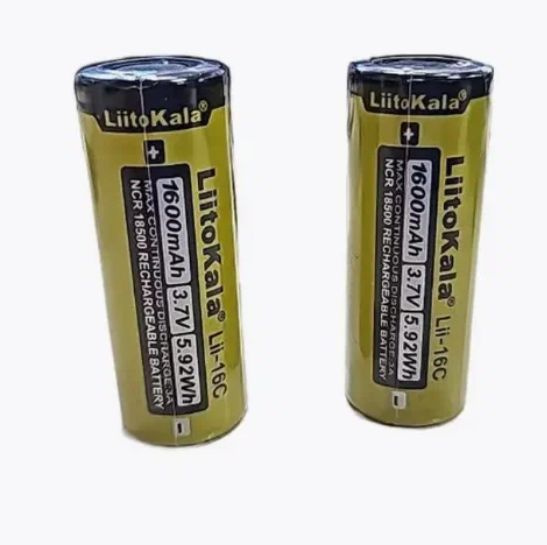 Аккумулятор LiitoKala NCR 18500 Lii-16С, 3.7 В, 1600 мАч без защиты, с плоским контактом 2 штуки  #1