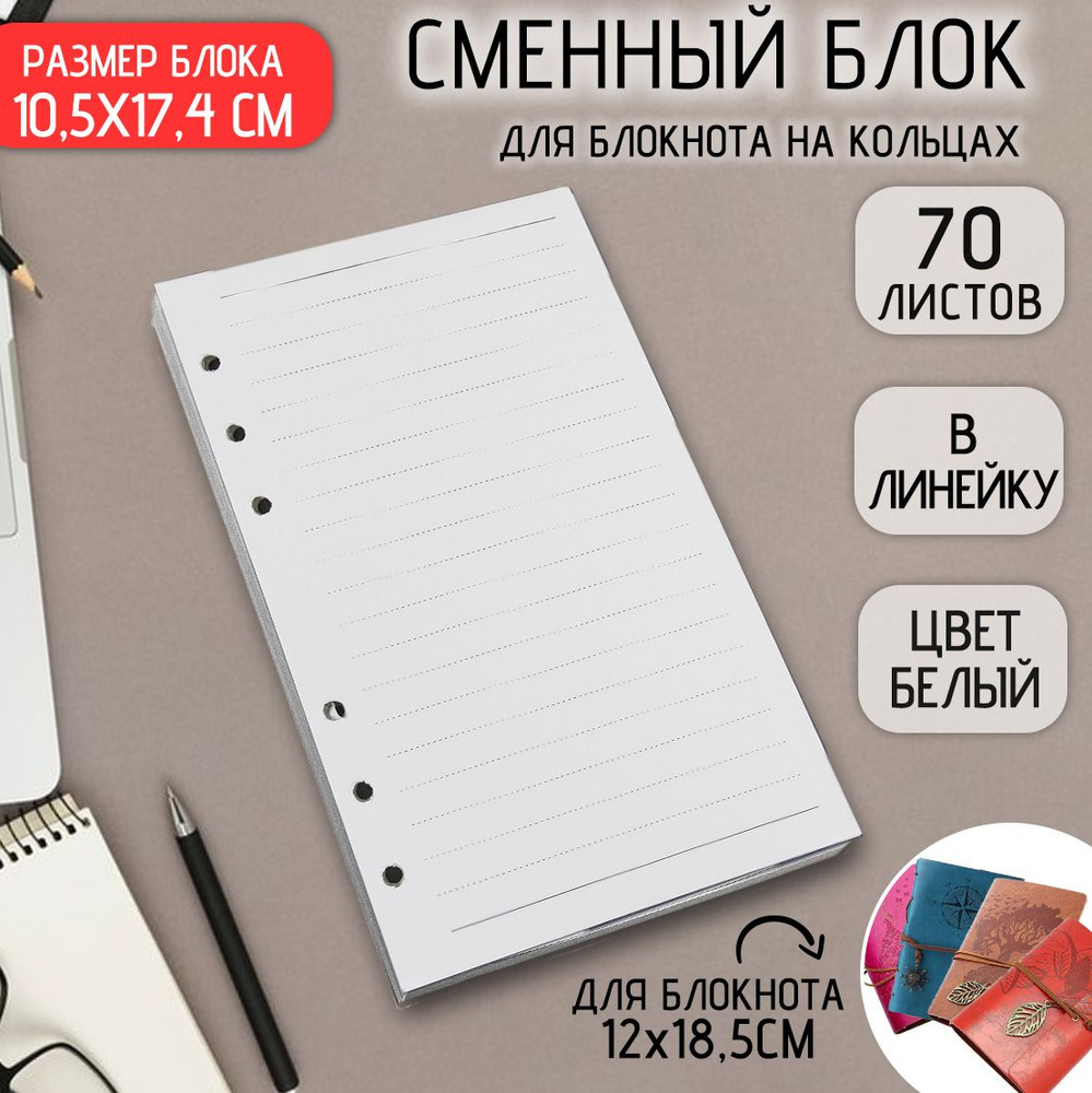 Сменный блок для блокнотов 12x18 в Линейку Эврика #1