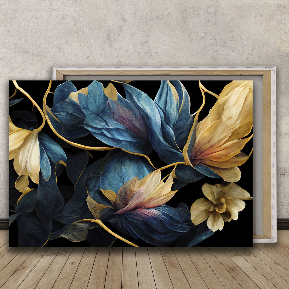 BRUSHBLOOM Картина "Живописные абстрактные цветы (19)", 80 х 60 см  #1